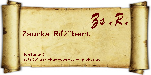 Zsurka Róbert névjegykártya