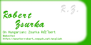 robert zsurka business card